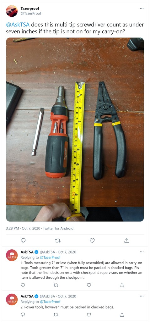 can i take power tools on an airplane suppliers